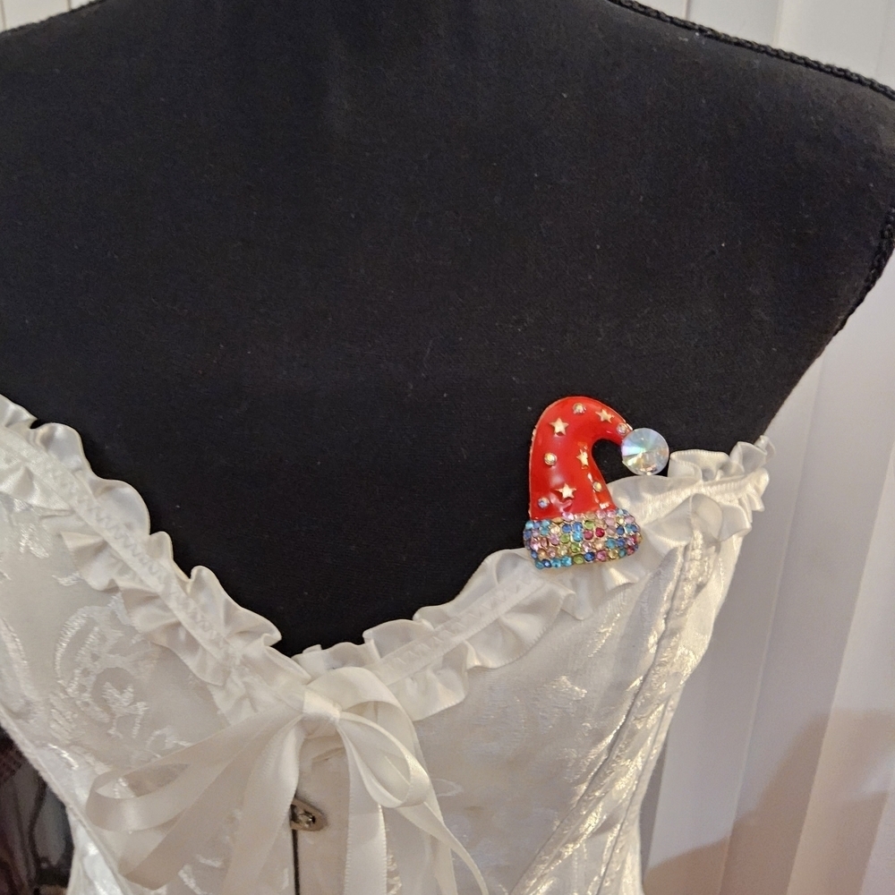 Festive Red Santa Hat Brooch